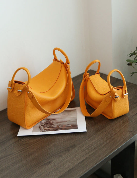 Luxury Togo Calfskin Leather Pillow Bag |  Minimalist Slouchy Crossbody & Shoulder Bag | 2026 Designer Collection