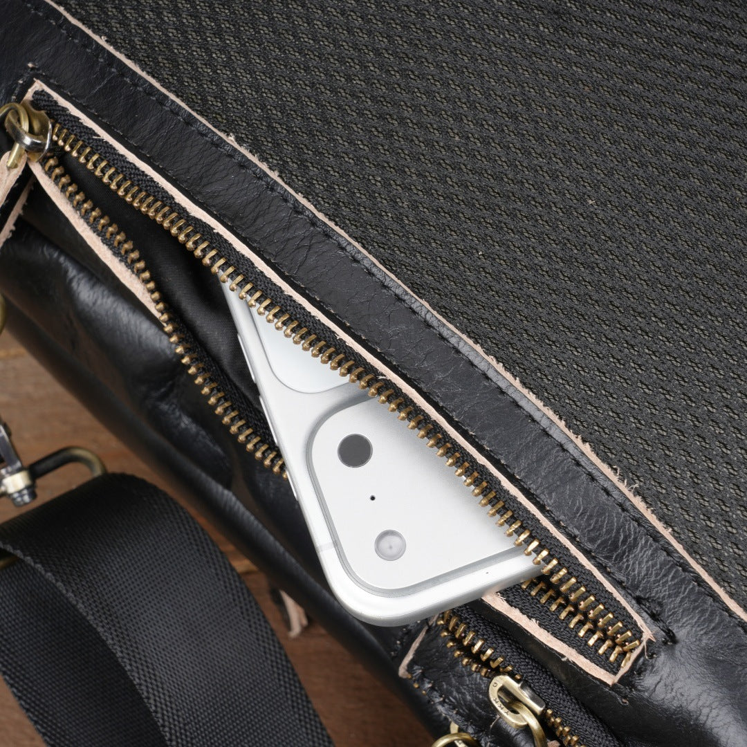 Men's Crazy Horse Leather Vintage Sling Bag — Handmade 3-Way Carry Chest / Shoulder / Backpack