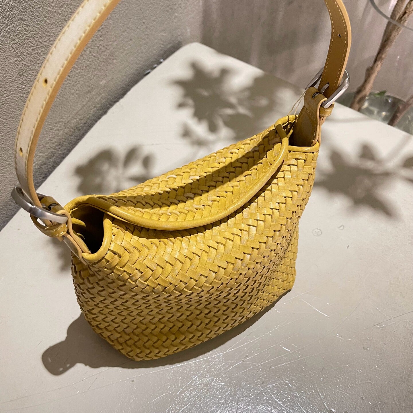 Handwoven Full Grain Leather Hobo Bag | Vintage Basketweave Shoulder & Crossbody Bag