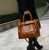 Full Grain Leather Tote Bag | Women's Vintage Handcrafted Shoulder & Crossbody Bag