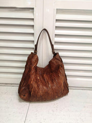 Large Leather Leaf Brick Tote Bag |  Handcrafted Leather Bag, Women Vintage Shopping Bag, Mummy Bag, Gift for Her