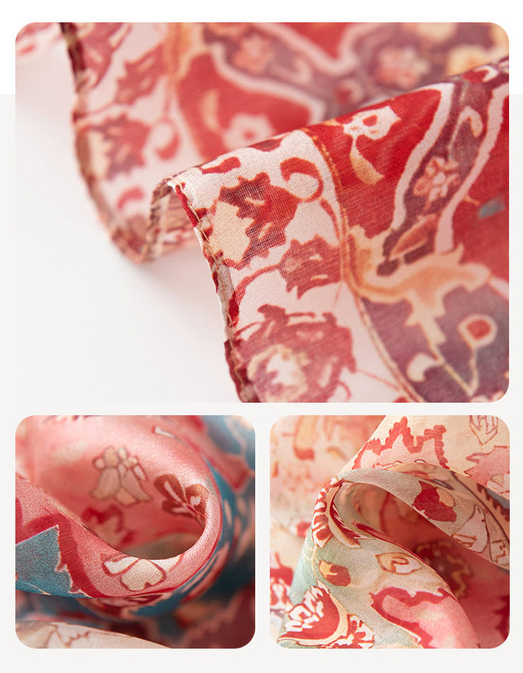 Mulberry Silk Long Scarf | Women's Lightweight Versatile Shawl, Gift for Mum