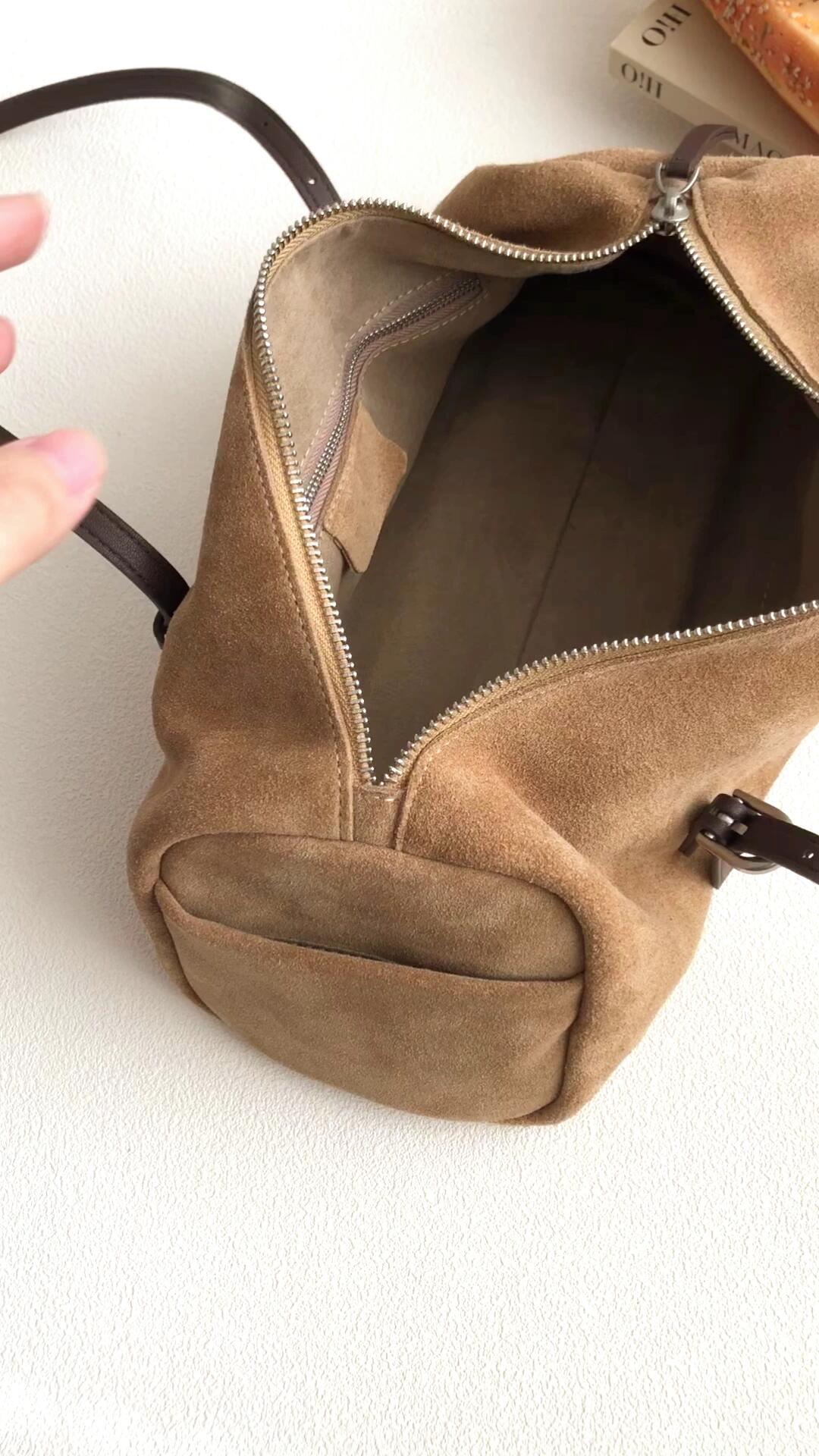 Suede Baguette Bag for Women | Matte Cowhide Leather Shoulder & Hand Bag | Versatile Commuter Purse in Two Colors