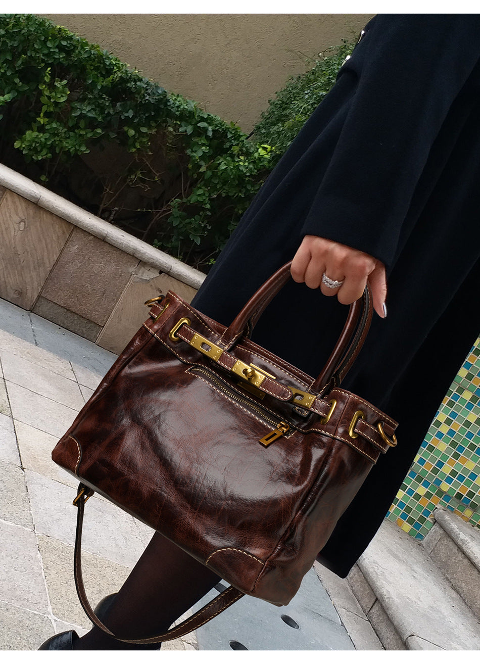 Full Grain Leather Tote Bag | Women's Vintage Handcrafted Shoulder & Crossbody Bag