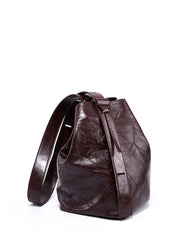 2024 Minimalist Genuine Leather Bucket Bag for Women, Handcrafted Cowhide Leather Shoulder & Crossbody Pleated Design