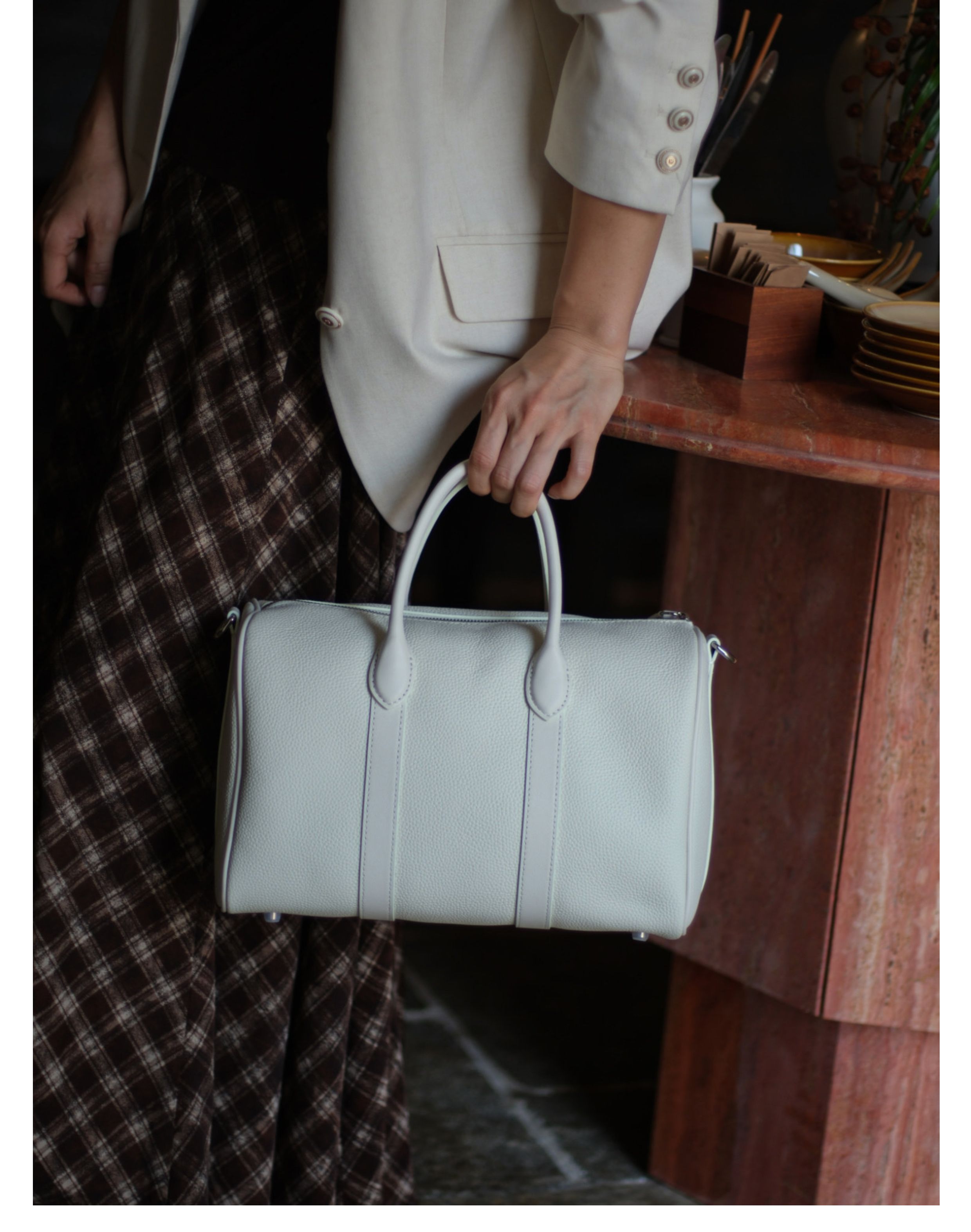 Handmade Top Grain Cowhide Leather Boston Bag | Crossbody & Satchel