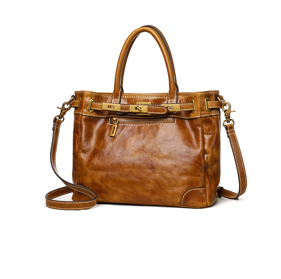 Full Grain Leather Tote Bag | Women's Vintage Handcrafted Shoulder & Crossbody Bag
