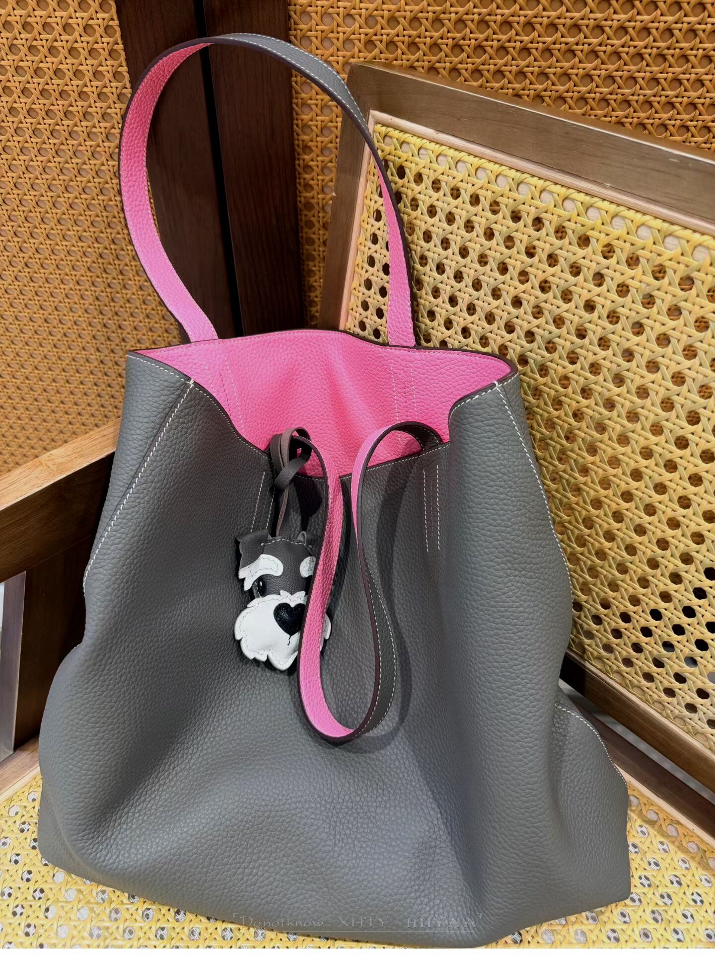 Reversible Full Grain Togo Leather Tote Bag | Two-Tone Everyday Carry Bag