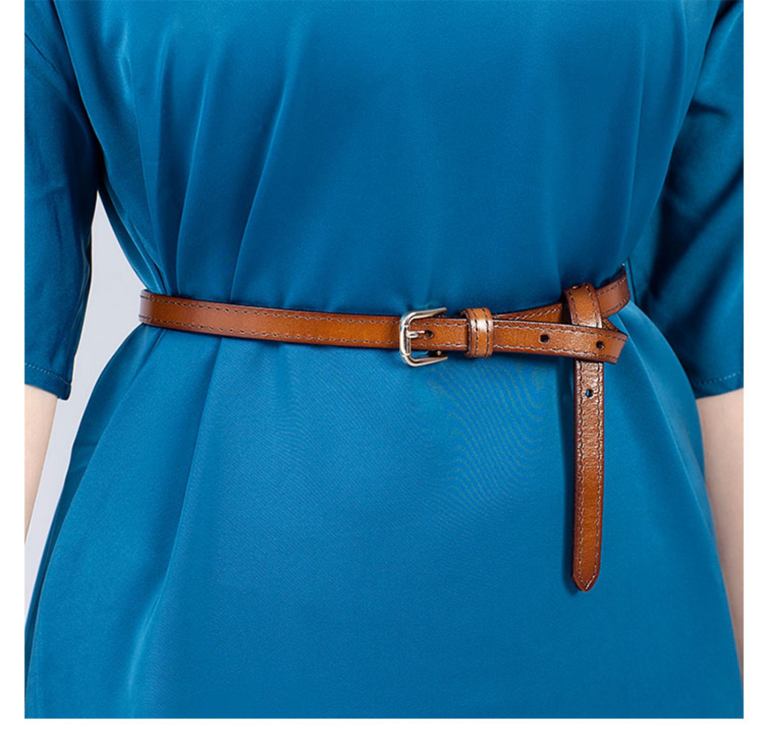 Wide Cowhide Leather Waist Belt | Handmade Women's Cinch Belt for Dresses, Coats & Sweaters