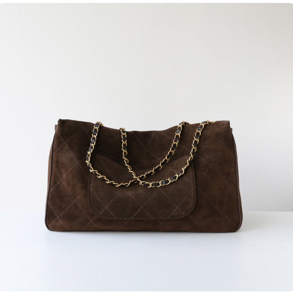 Quilted Suede Chain Flap Bag for Women | Vintage Matte Cowhide Shoulder & Crossbody Messenger Purse | Diamond-Quilted Autumn Winter Bag in Four Sizes