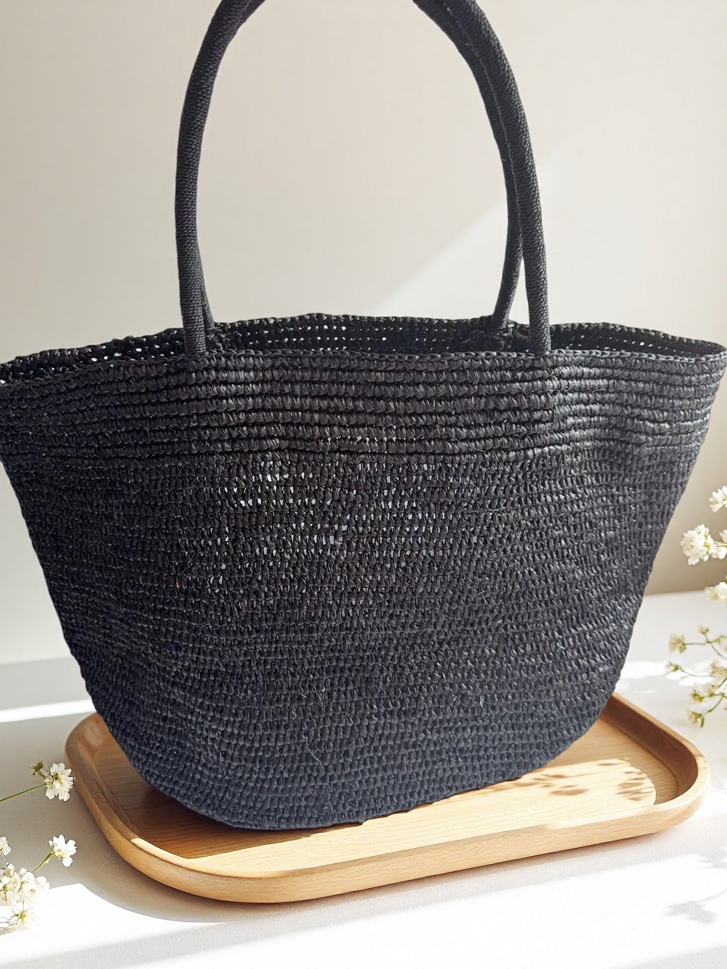 Natural raffia straw tote bag multiple colours – handwoven women's beach vacation bag 8 colours