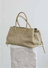 Luxury Cowhide Leather Tote Bag | Handcrafted Large Shoulder Work Satchel