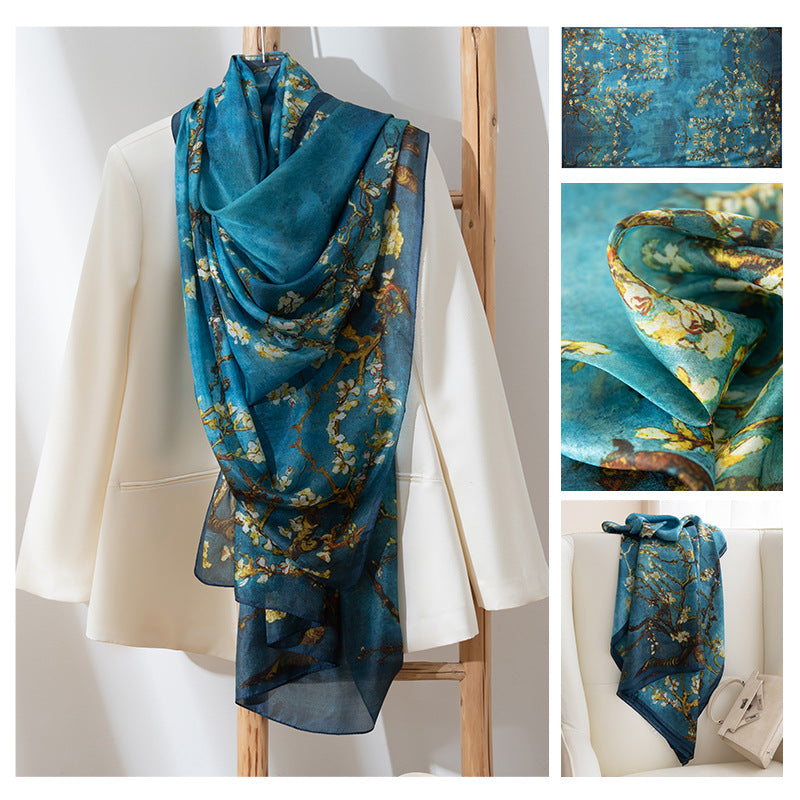 Mulberry Silk Long Scarf | Women's Lightweight Versatile Shawl, Gift for Mum