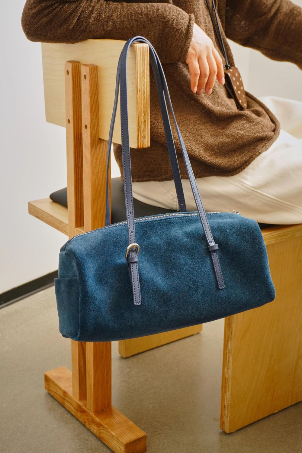 Suede Baguette Bag for Women | Matte Cowhide Leather Shoulder & Hand Bag | Versatile Commuter Purse in Two Colors