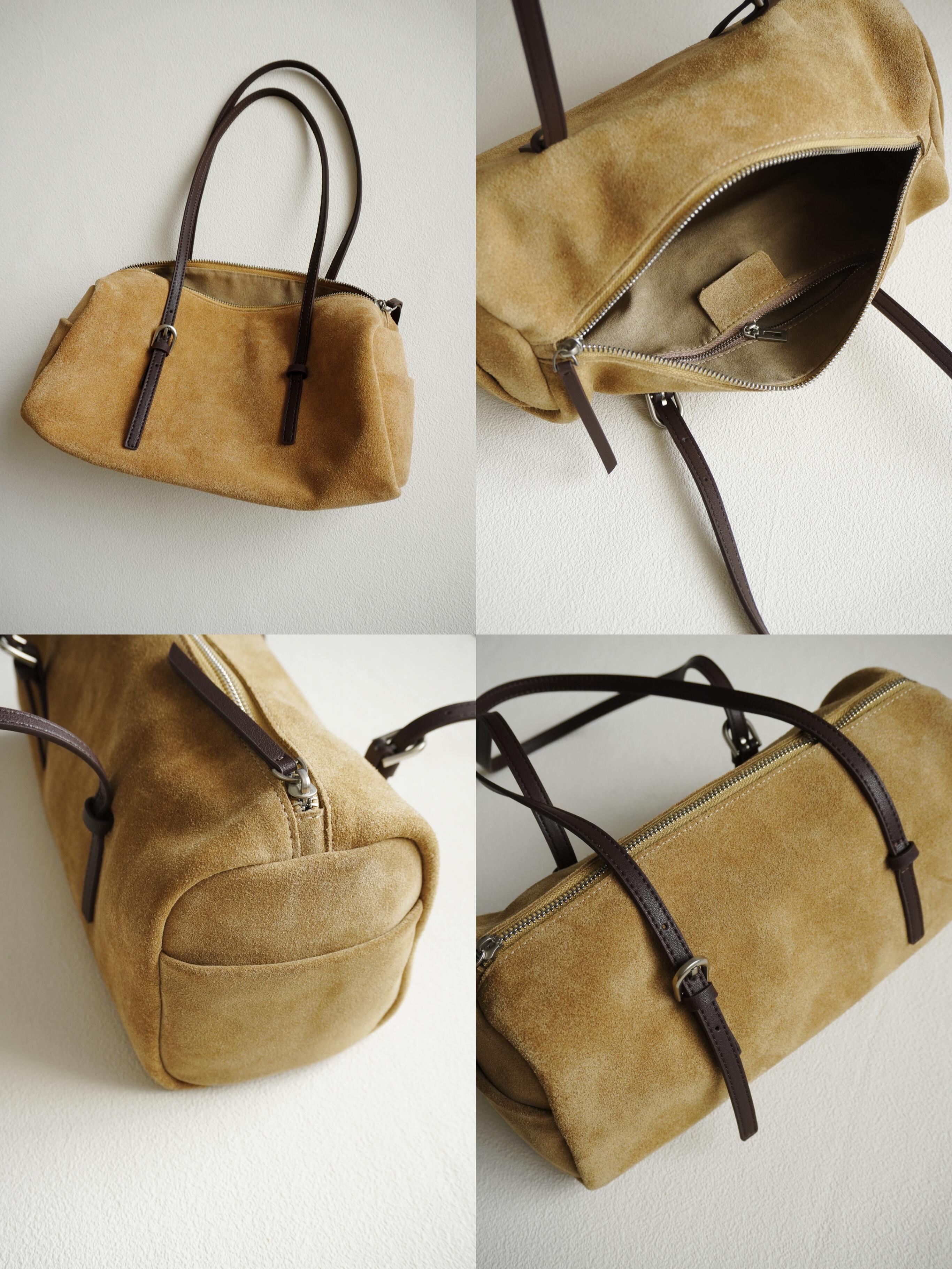 Suede Baguette Bag for Women | Matte Cowhide Leather Shoulder & Hand Bag | Versatile Commuter Purse in Two Colors