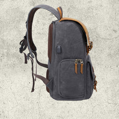 Waterproof Camera Bag Purse, Leather DSLR Bag | Anti-Theft Canvas Camera Backpack with USB Charging for Travel & Outdoor