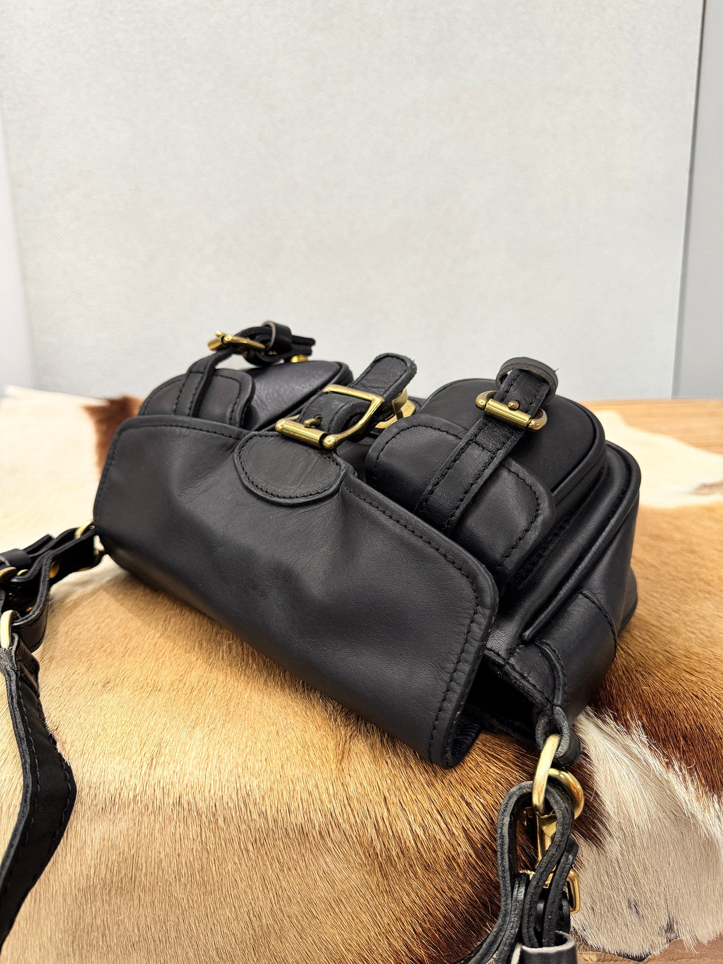 Vintage Distressed Leather Saddle Bag | Unisex Crossbody Shoulder Bag | Full Grain Cowhide Handbag