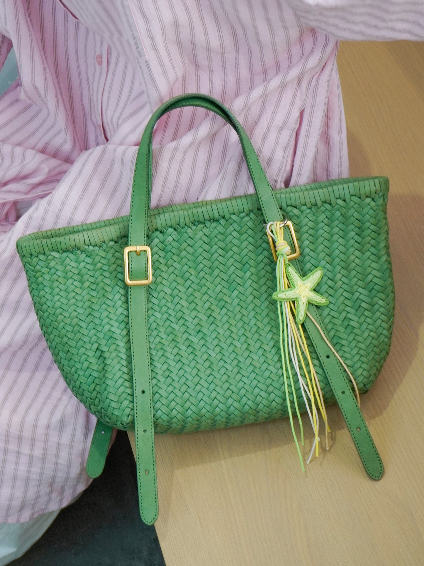 Handwoven Cowhide Leather Basket Tote Bag | Women's Shoulder Hobo Bag
