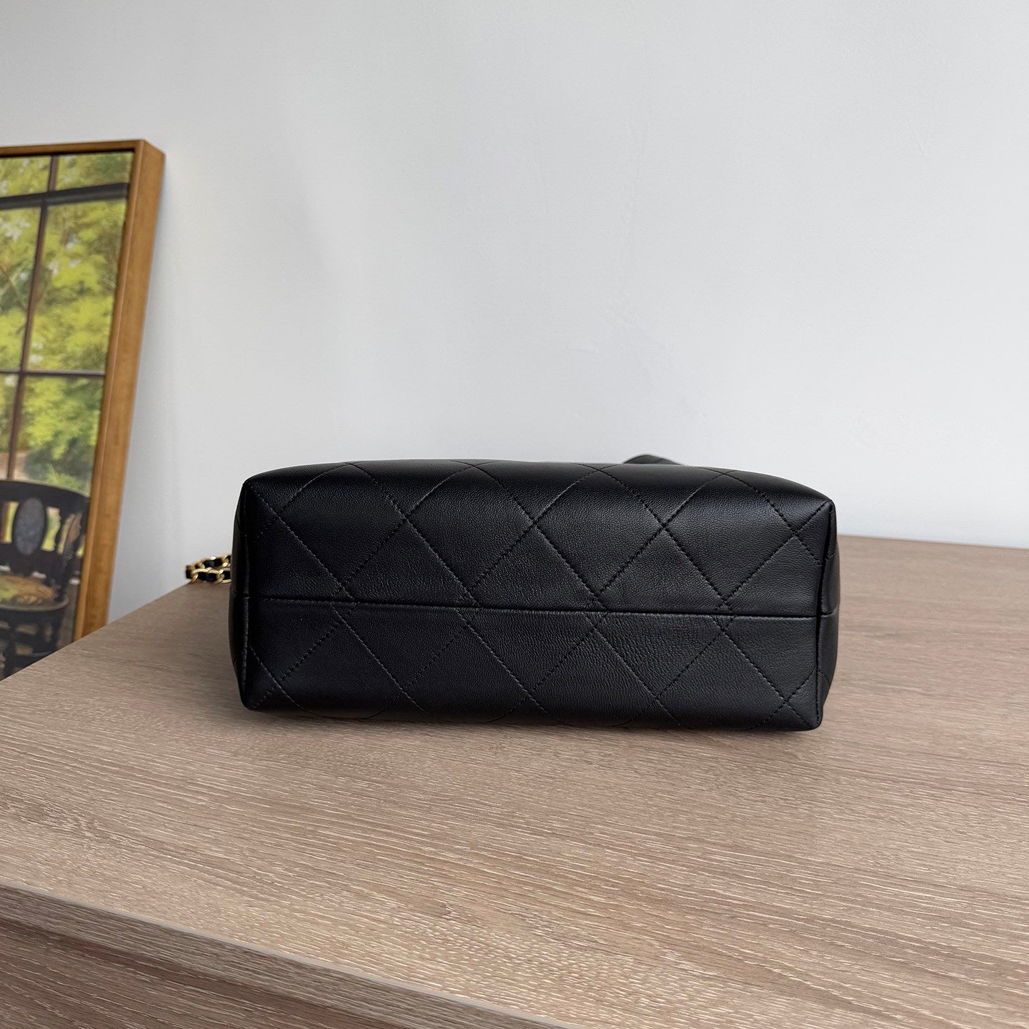 Quilted Lambskin and Suede Leather Chain Tote Bag | Women's Vintage Two-Tone Shoulder & Crossbody Bag
