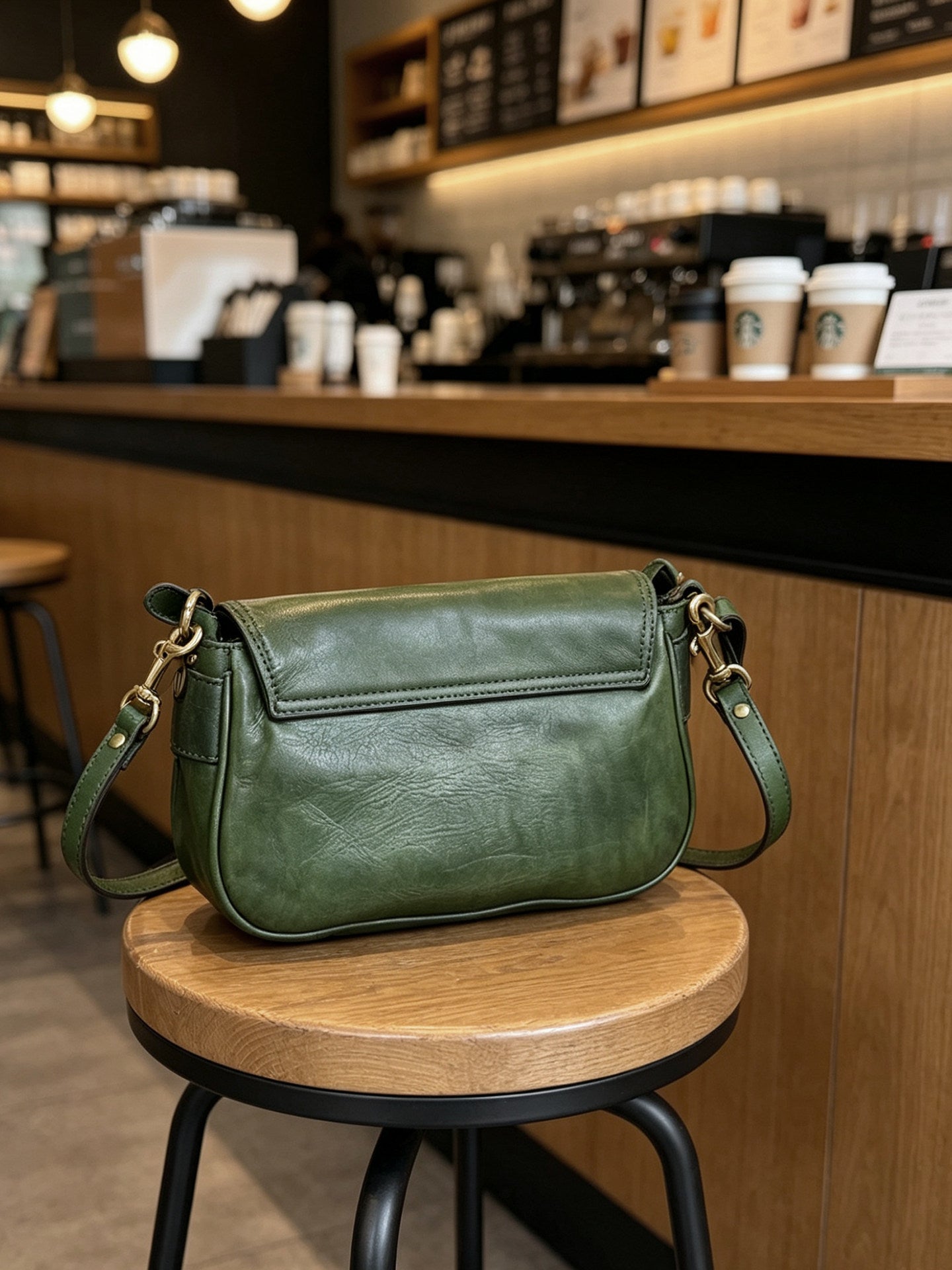 Vintage Distressed Leather Saddle Bag | Unisex Crossbody Shoulder Bag | Full Grain Cowhide Handbag