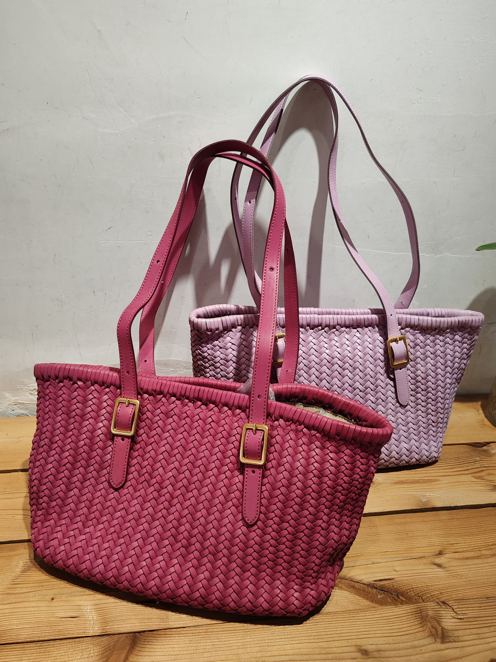 Handwoven Cowhide Leather Basket Tote Bag | Women's Shoulder Hobo Bag