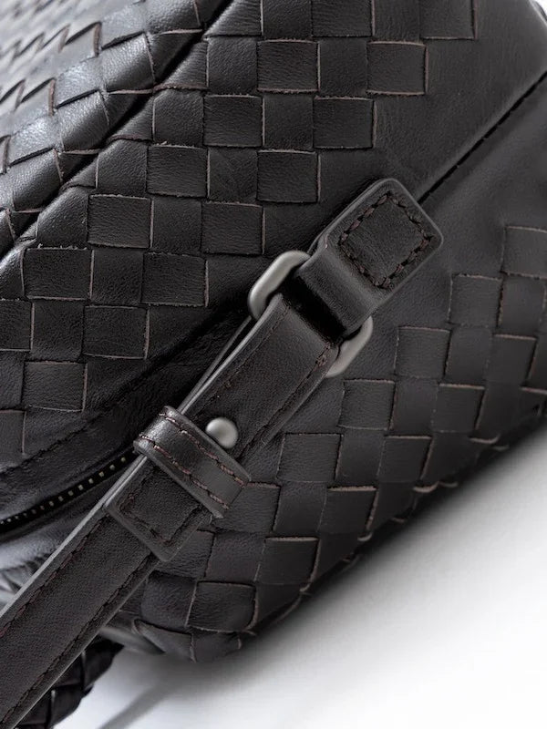 Luxury Women's Lambskin Woven Boston Crossbody Bag | Handcrafted Versatile Shoulder Bag