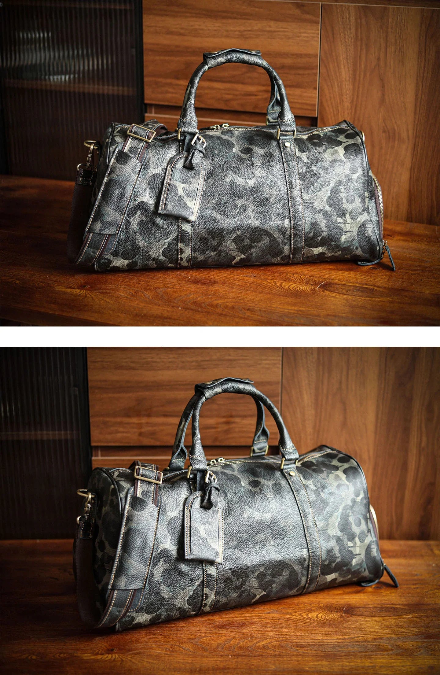 Italian Calfskin Leather Travel Duffel Bag | Handmade Premium Collector's Limited Edition Weekender