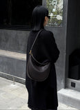 Braided Strap Lambskin Leather Hobo Bag | Handheld, Shoulder, and Crossbody Crescent Bag