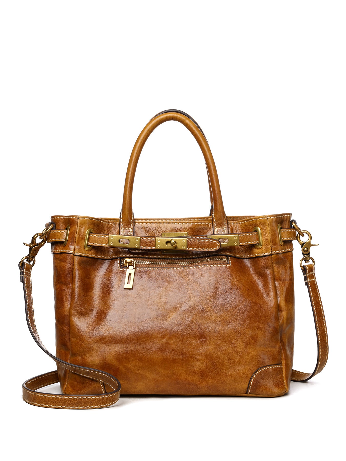 Full Grain Leather Tote Bag | Women's Vintage Handcrafted Shoulder & Crossbody Bag