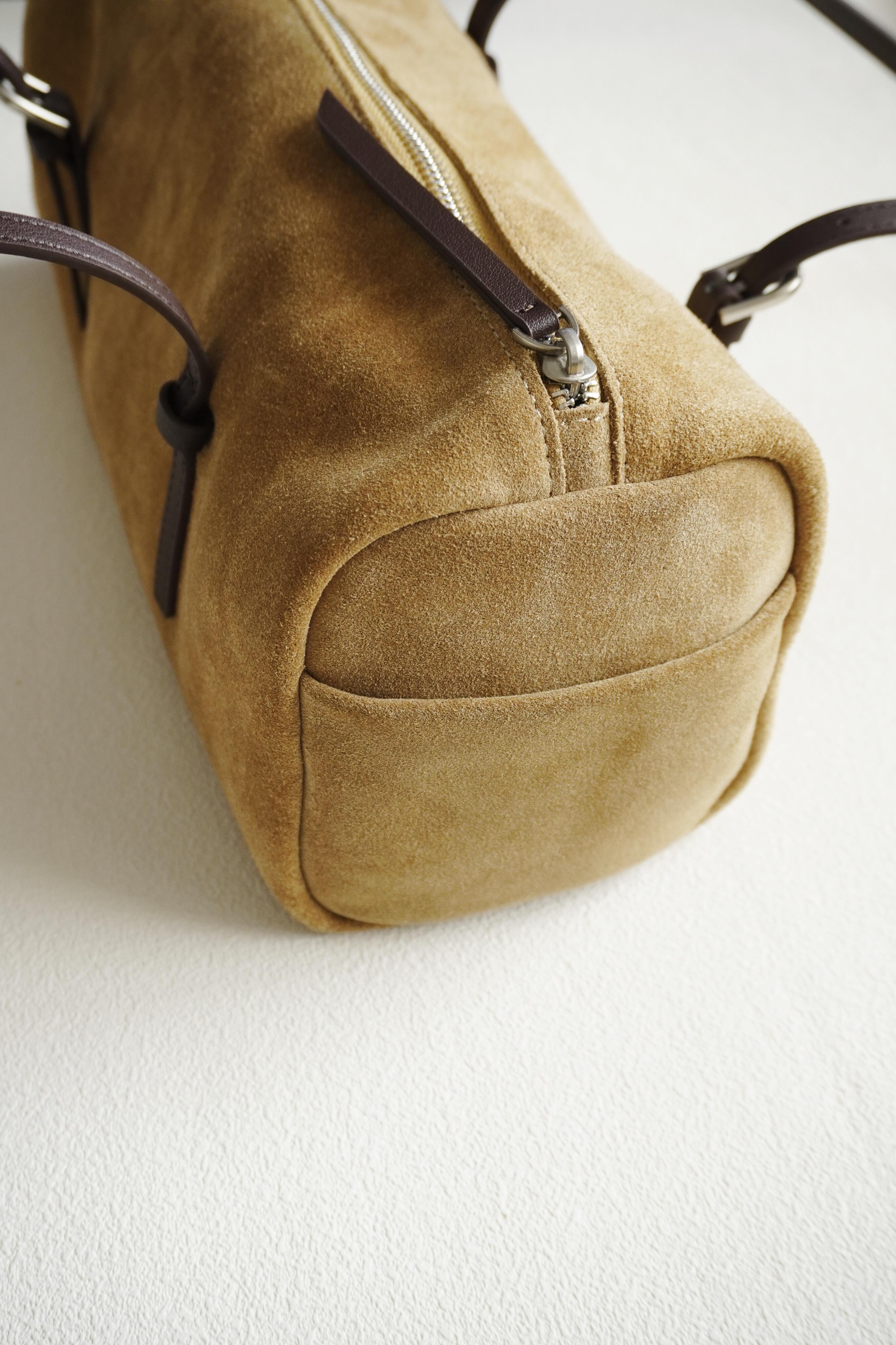 Suede Baguette Bag for Women | Matte Cowhide Leather Shoulder & Hand Bag | Versatile Commuter Purse in Two Colors