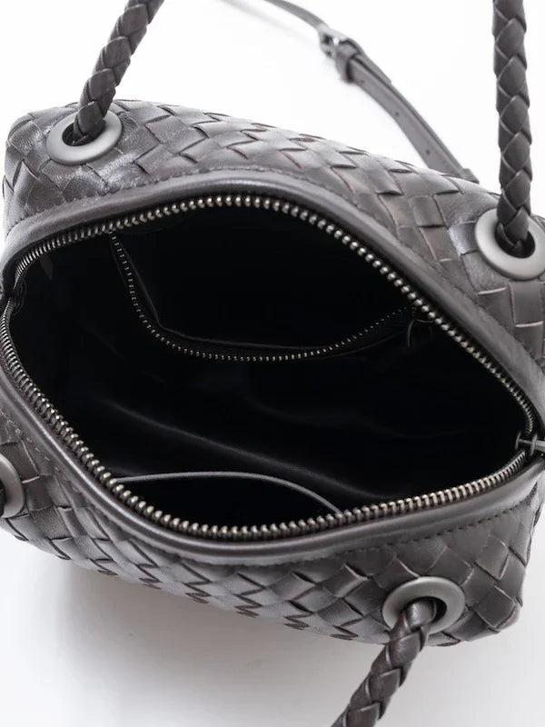 Luxury Women's Lambskin Woven Boston Crossbody Bag | Handcrafted Versatile Shoulder Bag
