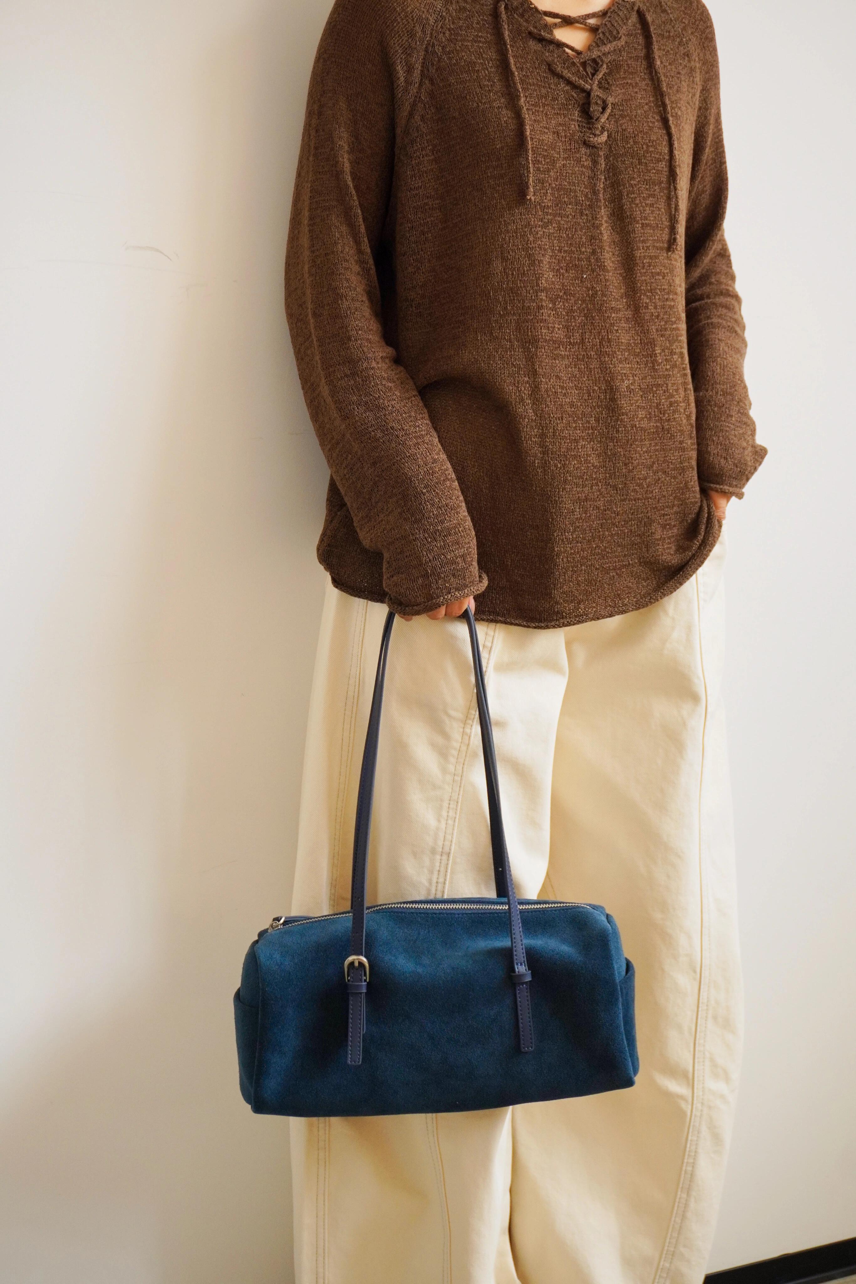 Suede Baguette Bag for Women | Matte Cowhide Leather Shoulder & Hand Bag | Versatile Commuter Purse in Two Colors