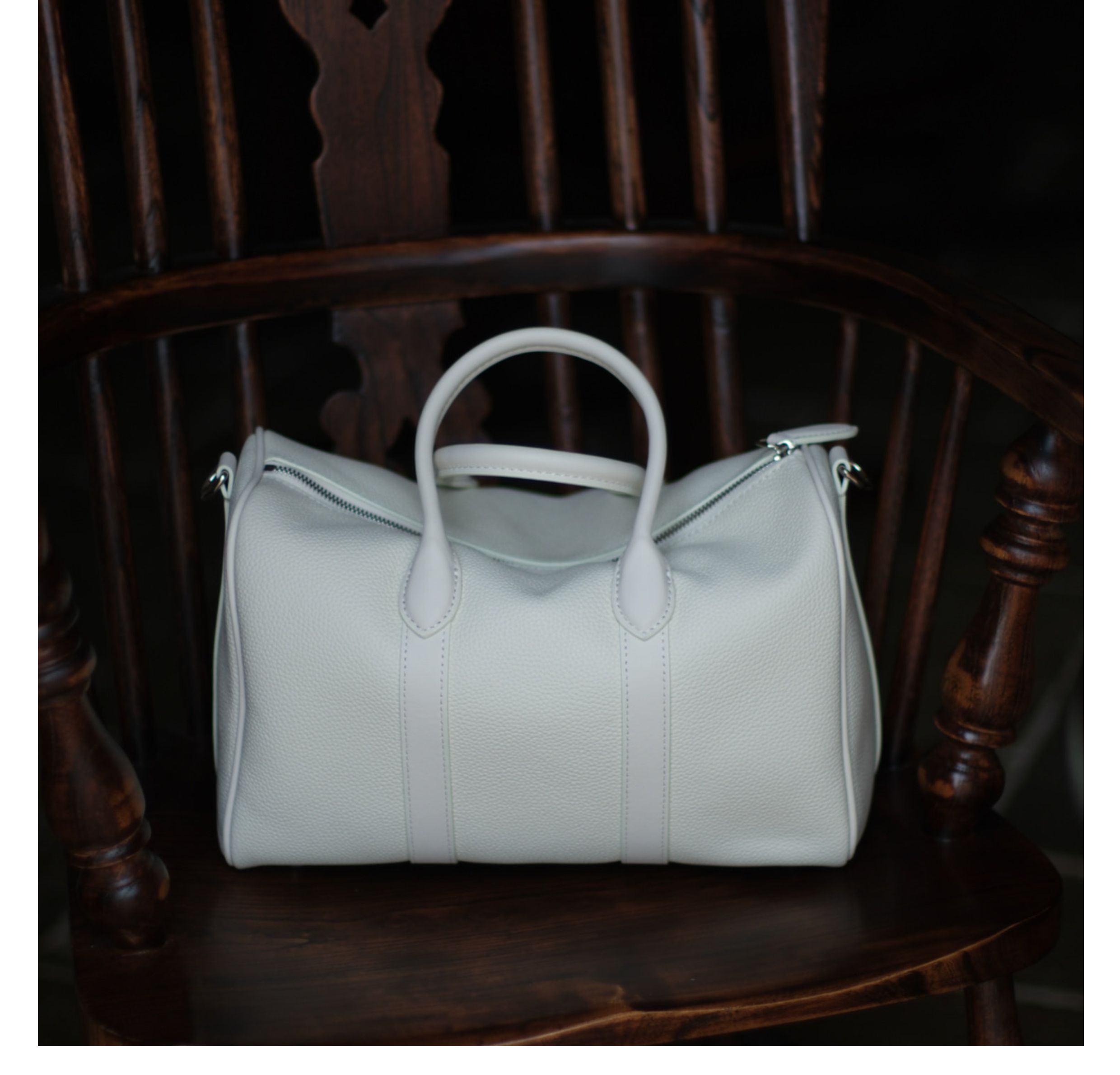 Handmade Top Grain Cowhide Leather Boston Bag | Crossbody & Satchel