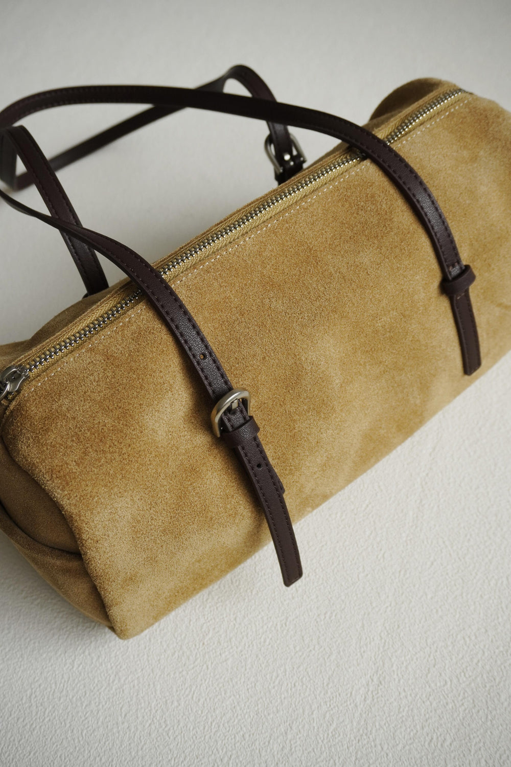 Suede Baguette Bag for Women | Matte Cowhide Leather Shoulder & Hand Bag | Versatile Commuter Purse in Two Colors