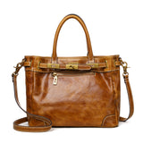 Full Grain Leather Tote Bag | Women's Vintage Handcrafted Shoulder & Crossbody Bag