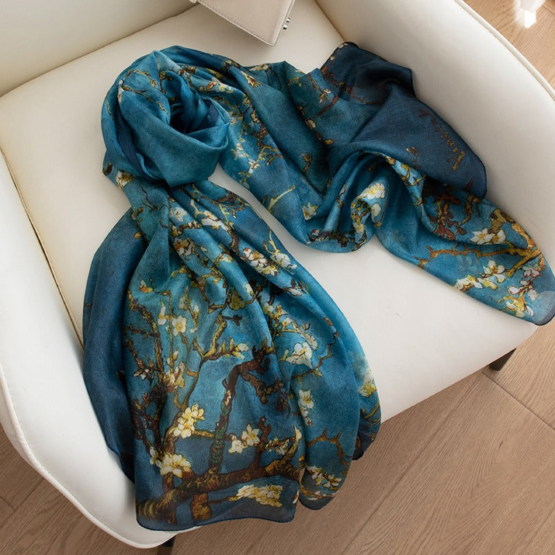 Mulberry Silk Long Scarf | Women's Lightweight Versatile Shawl, Gift for Mum