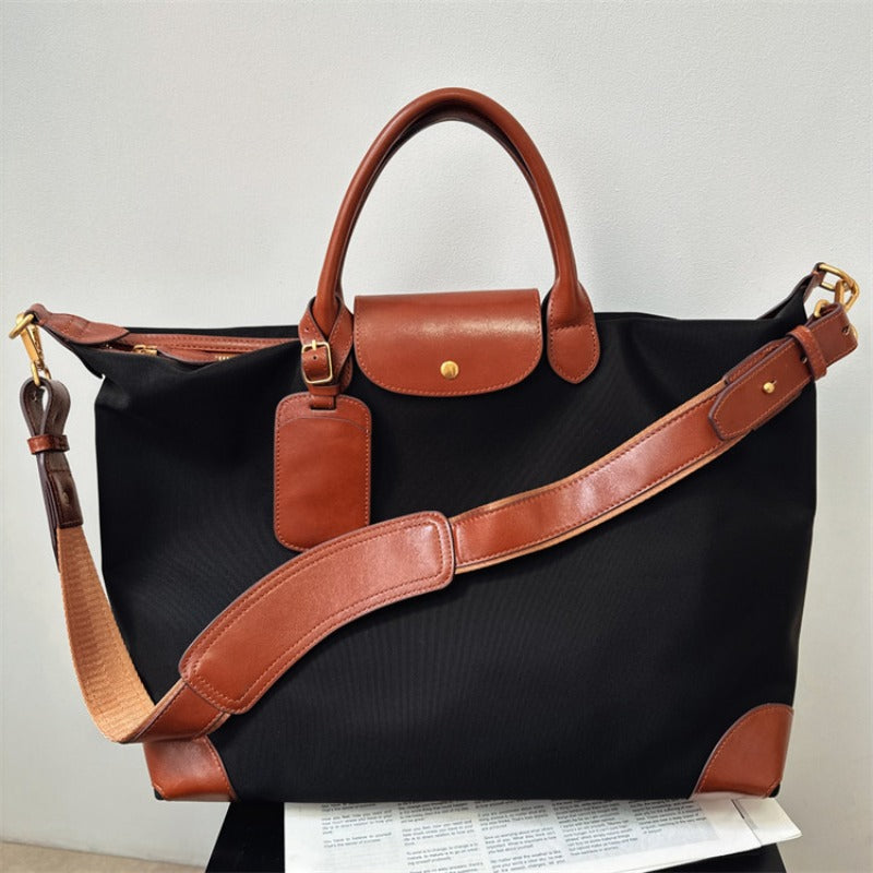 Recycled nylon cowhide commuter tote bag front – 800px product shot all colourways