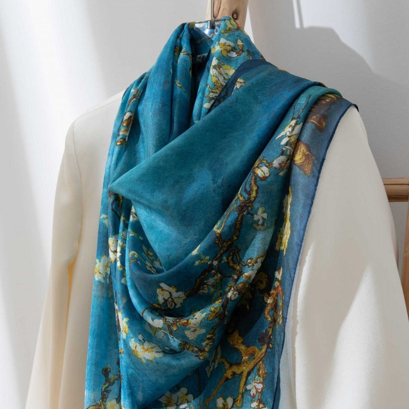 Mulberry Silk Long Scarf | Women's Lightweight Versatile Shawl, Gift for Mum