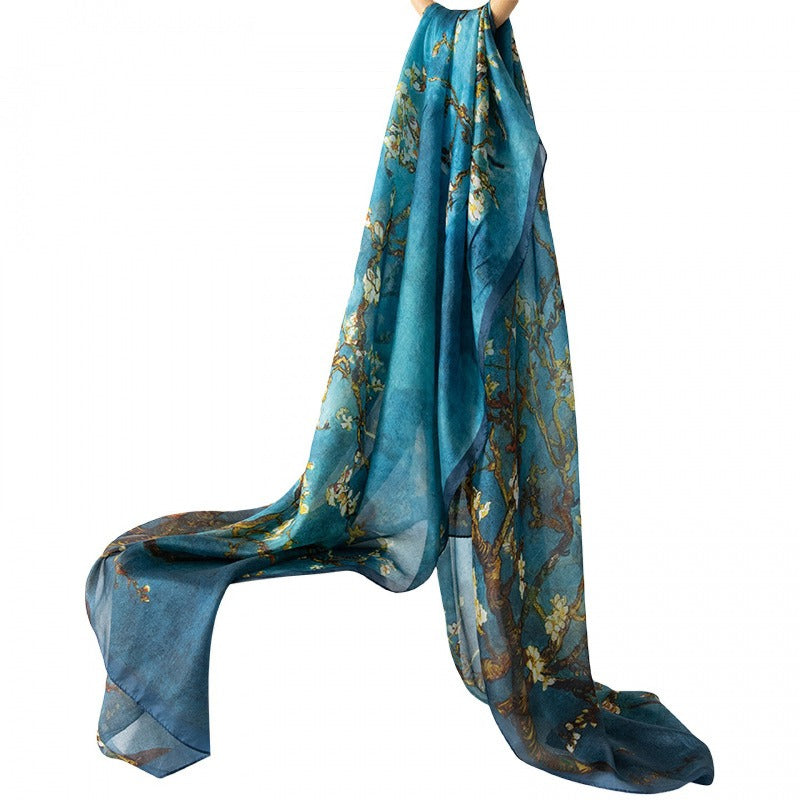 Mulberry Silk Long Scarf | Women's Lightweight Versatile Shawl, Gift for Mum