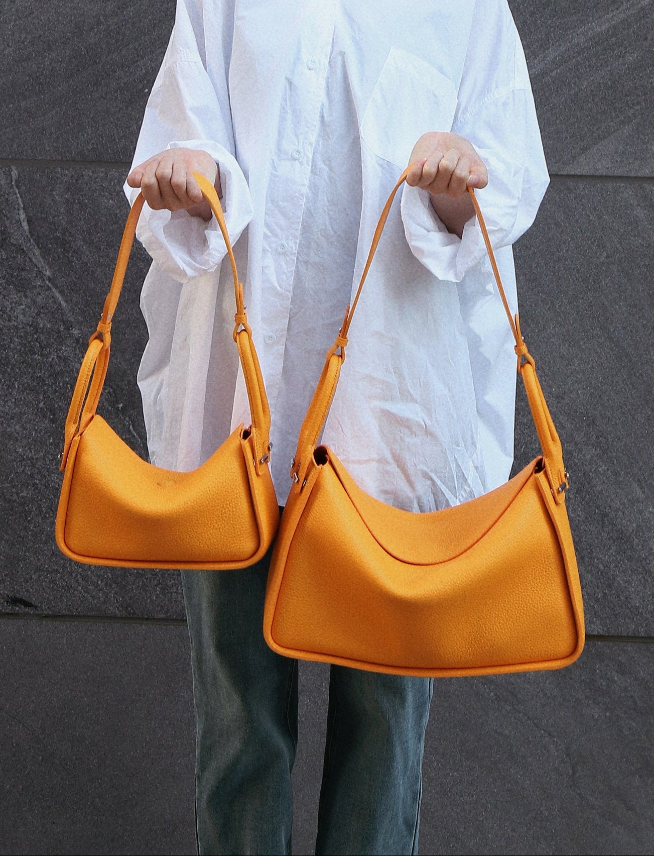 Luxury Togo Calfskin Leather Pillow Bag |  Minimalist Slouchy Crossbody & Shoulder Bag | 2026 Designer Collection