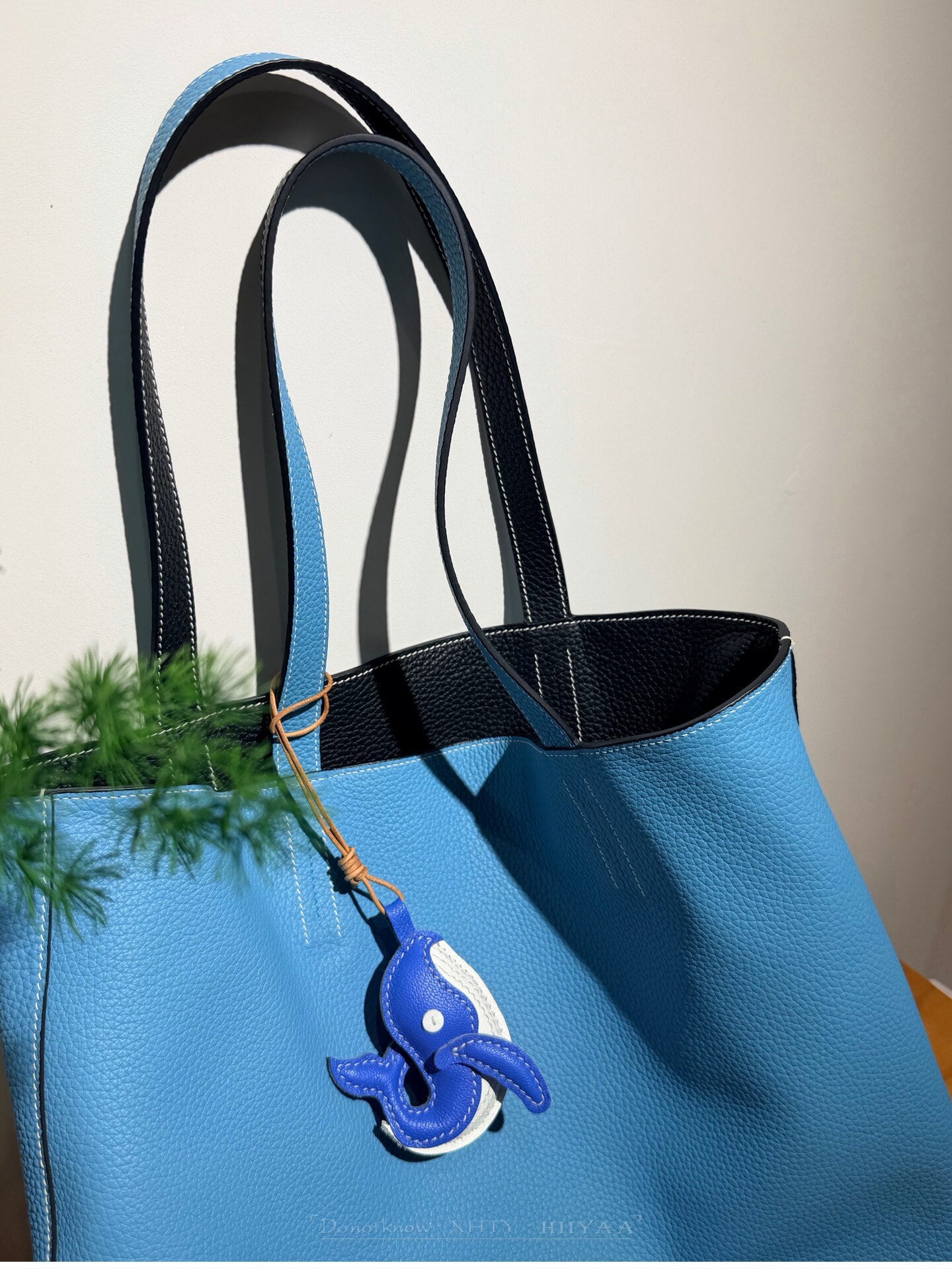 Reversible Full Grain Togo Leather Tote Bag | Two-Tone Everyday Carry Bag