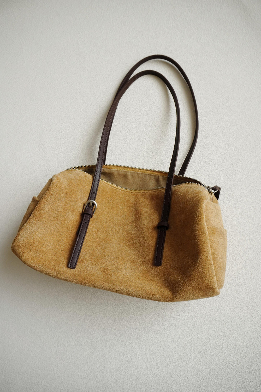 Suede Baguette Bag for Women | Matte Cowhide Leather Shoulder & Hand Bag | Versatile Commuter Purse in Two Colors