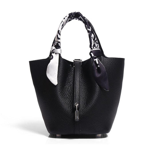Alexel Genuine Leather handbag Women Leather Bucket Bag, Top Handle Purse, Luxury Bag, Designer Bag, Gift for Her - Alexel Crafts