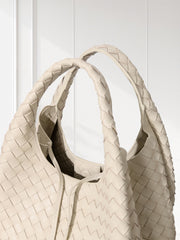 Artisanal Handwoven Lambskin Hobo Bag | Soft Leather Slouchy Luxury Shoulder Bag