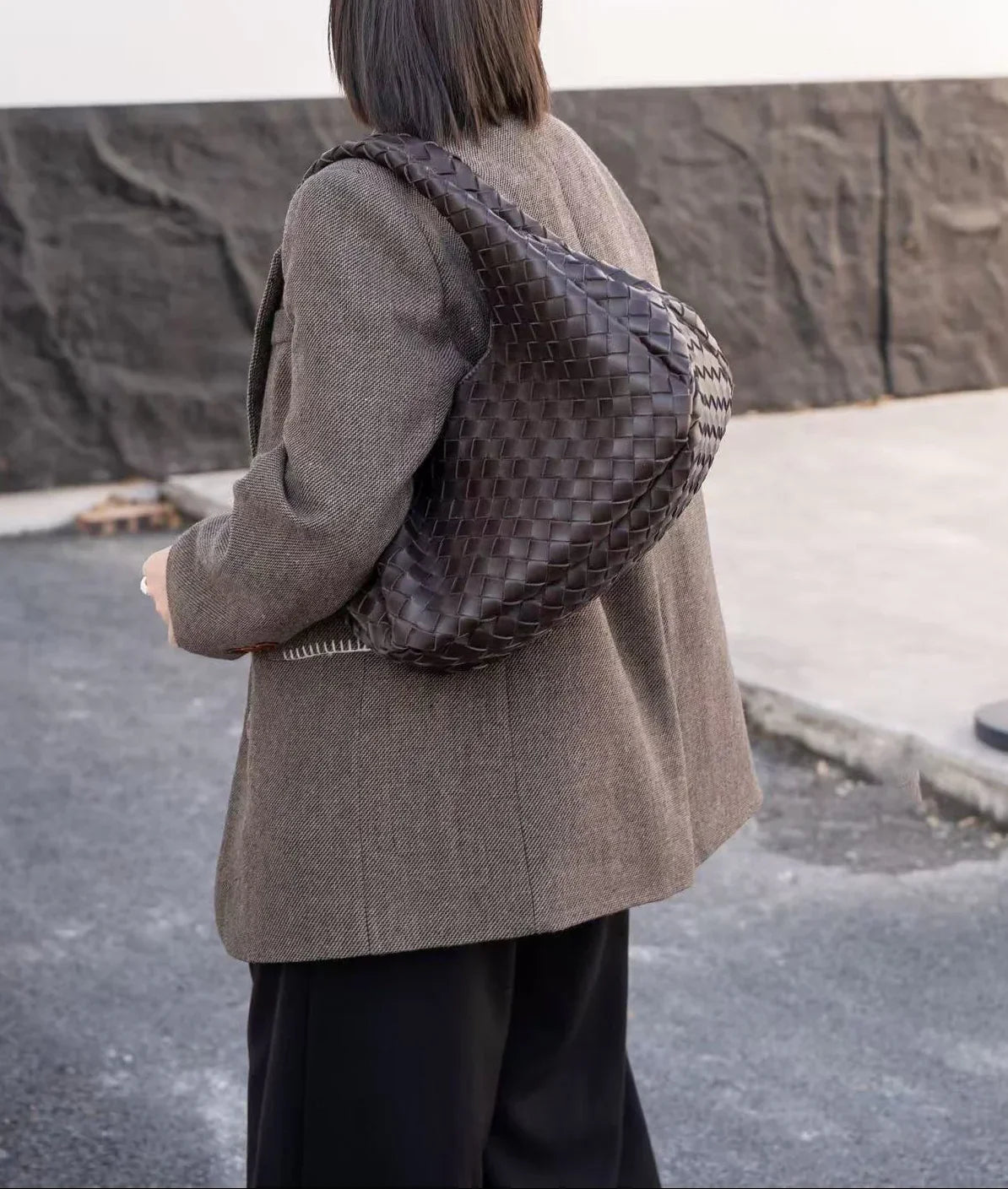 Artisanal Handwoven Lambskin Hobo Bag | Soft Leather Slouchy Luxury Shoulder Bag