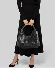 Artisanal Handwoven Lambskin Hobo Bag | Soft Leather Slouchy Luxury Shoulder Bag