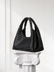 Artisanal Handwoven Lambskin Hobo Bag | Soft Leather Slouchy Luxury Shoulder Bag
