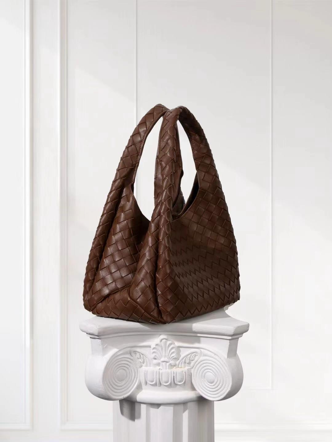 Artisanal Handwoven Lambskin Hobo Bag | Soft Leather Slouchy Luxury Shoulder Bag