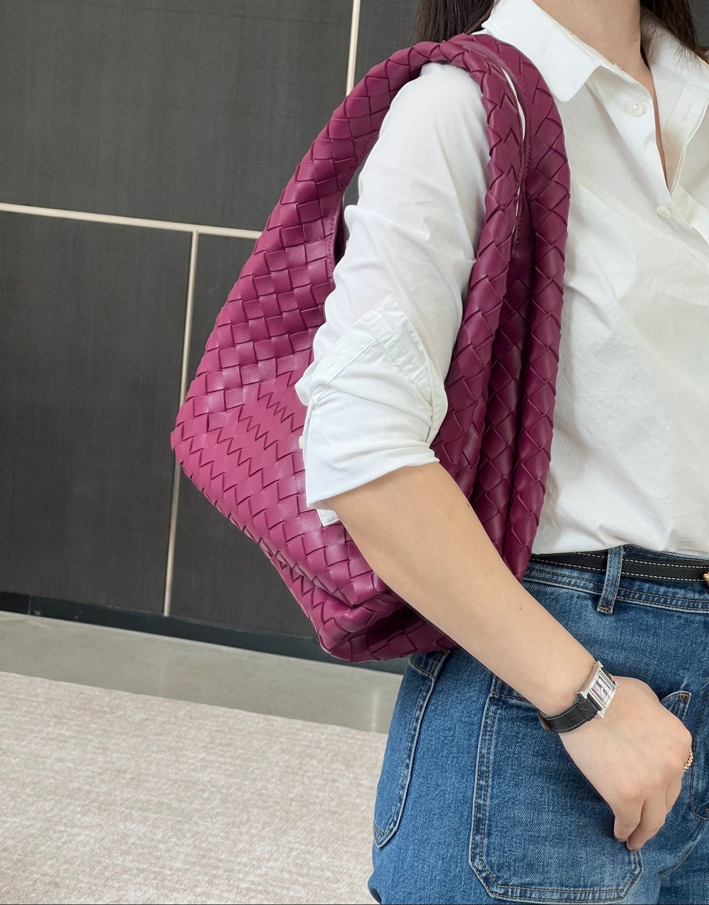Artisanal Handwoven Lambskin Hobo Bag | Soft Leather Slouchy Luxury Shoulder Bag