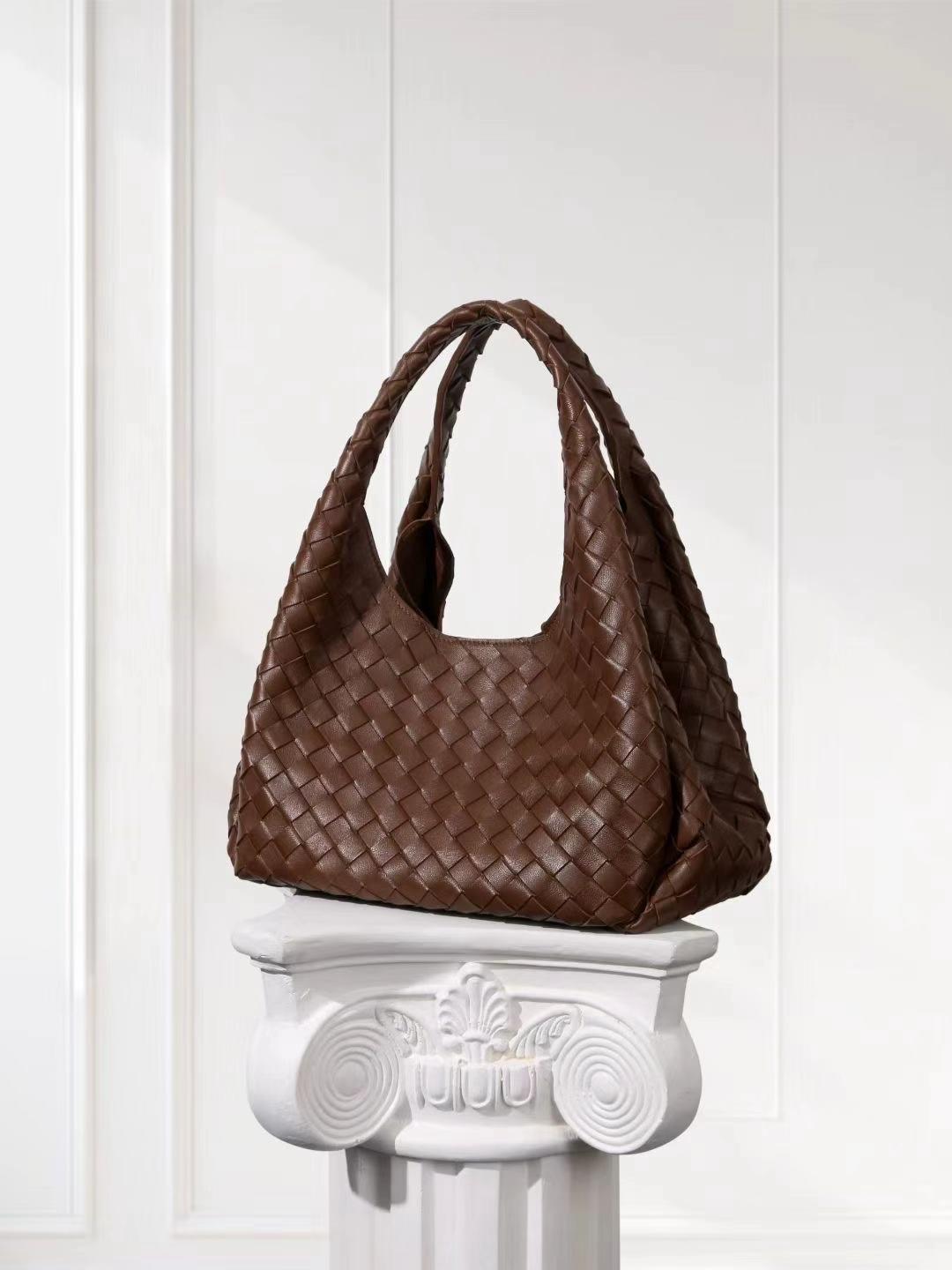 Artisanal Handwoven Lambskin Hobo Bag | Soft Leather Slouchy Luxury Shoulder Bag